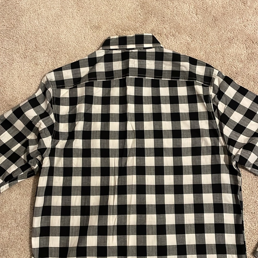 GAP Shirt Mens Medium Black and White Checkers Long Sleeve - Picture 4 of 5